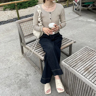 Striped cropped cardigan
