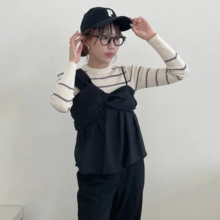 Asymmetrical Ribbon Design Sleeveless Dress