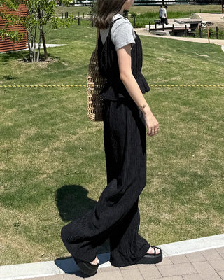 Frill Shirred Bustier Pants Set