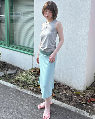 Lace waist midi skirt