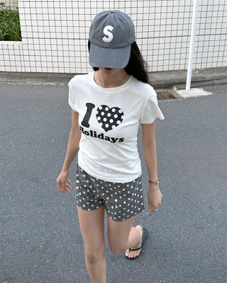 Polka Dot Knit Shorts