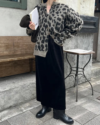 Velvet long skirt