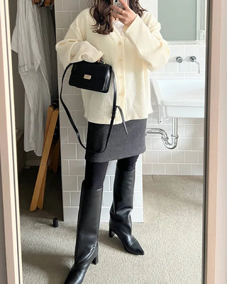 Oversized V-neck cardigan