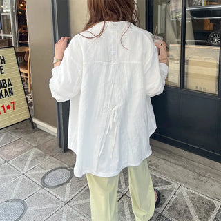 Back button sheer shirt