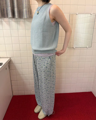 Flower pattern sweatpants