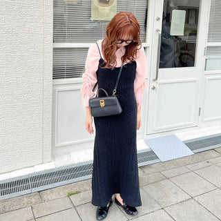 Cable knit long dress