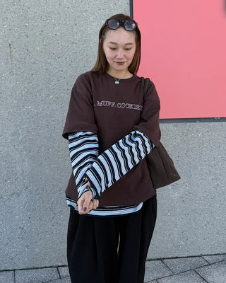 Cookie lettering short-sleeved T-shirt