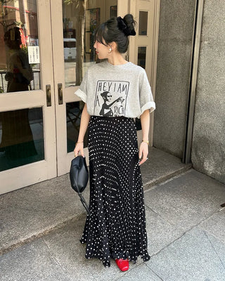 Girl print oversized short-sleeved t-shirt