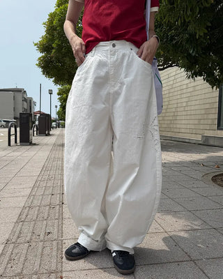 Ribbon detail wide pants