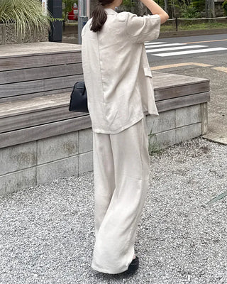 Simple jacket and slacks set