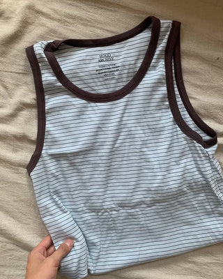 Striped sleeveless top