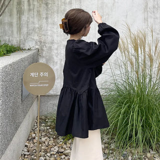 Cotton peplum blouse