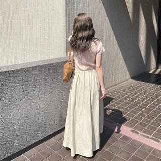 Asymmetrical Ribbon Short-Sleeve Knit