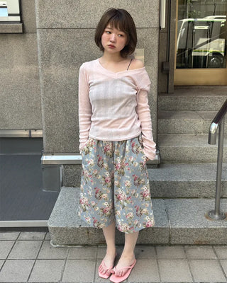 Flower pattern Bermuda shorts