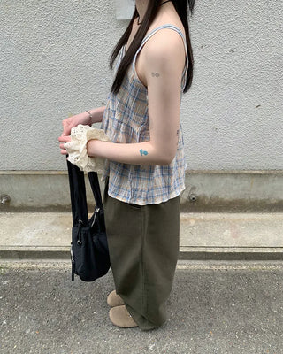 Pastel check camisole blouse