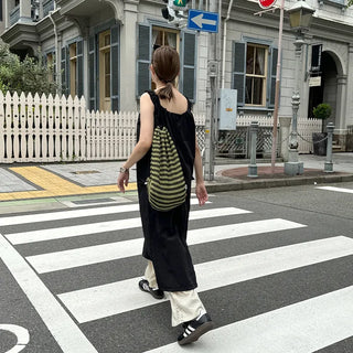 Bag set shirred nylon dress