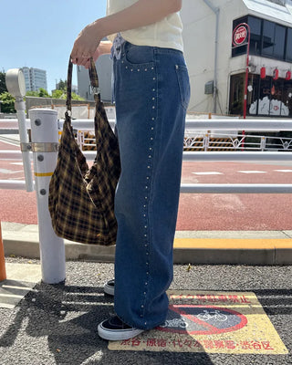 Stud Line Denim Pants