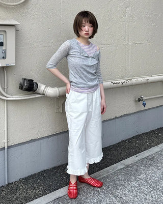 Henley Neck Sheer T-Shirt