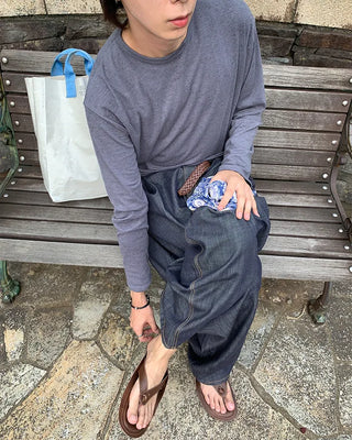Leather strap thong sandals