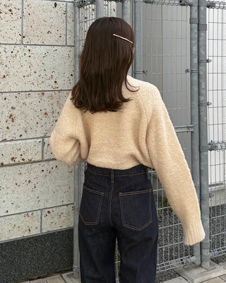 Bouclé Raglan Sleeve Cardigan