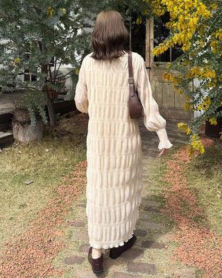 Chiffon pleated long dress