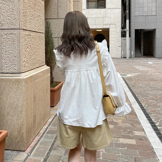 Pintuck frill blouse