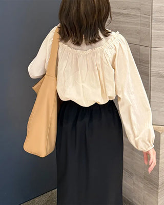 Neck frill blouse