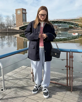 Fleece easy pants with pocket patch