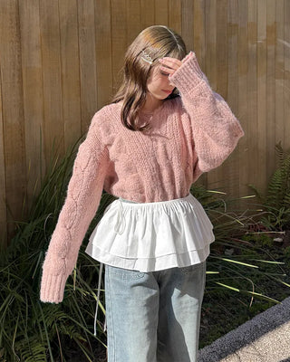 Frilled layered wrap skirt