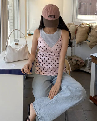 Dot lace point camisole