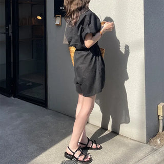 Linen short jumpsuit