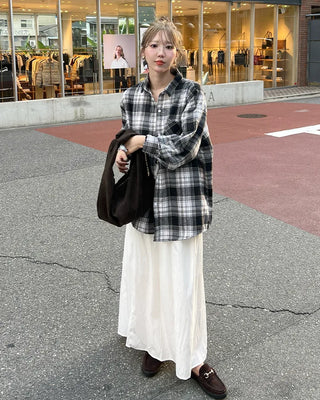 Loose-fit check shirt