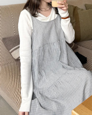 Checked Camisole Long Dress