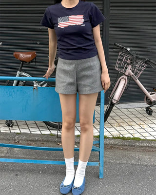 Vintage USA print short-sleeved T-shirt