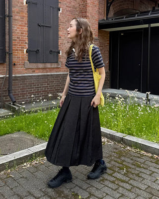 Colored striped short-sleeved T-shirt