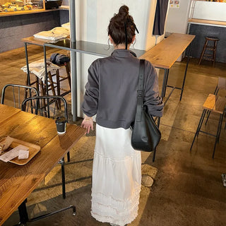 Long skirt with ruffled hem