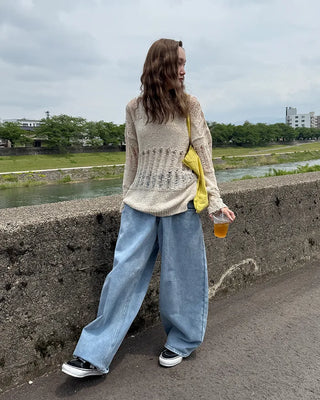 Loose-fitting openwork knit