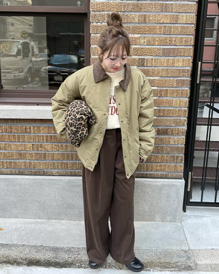 Oversized color-accented blouson