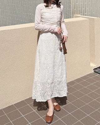 Lace strap detail camisole long dress