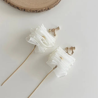 Sheer Ruffle Earrings