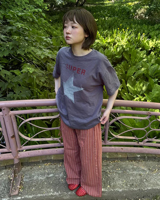 Striped cotton easy pants