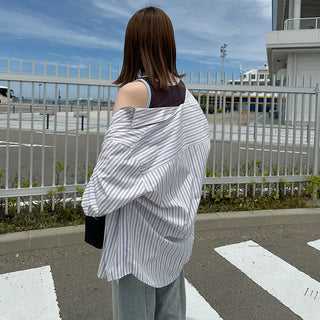 Oversized striped shirt