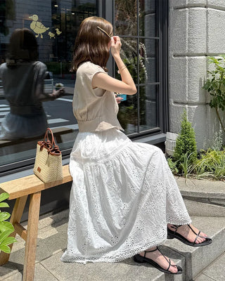 Drop-shoulder cropped vest jacket