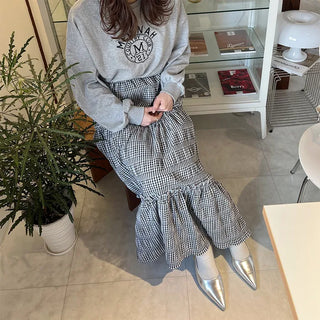 Checked cantan skirt