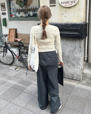 Basic pintuck cotton pants