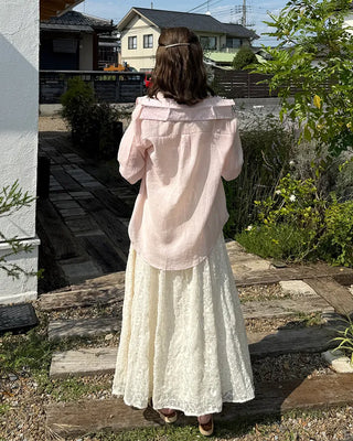 Pastel-colored sheer shirt
