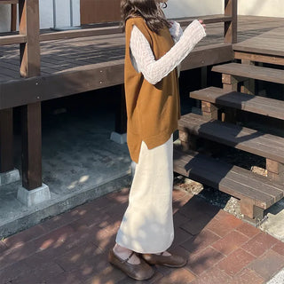 Back button detail knit vest