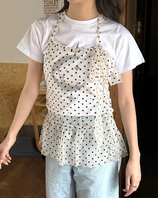 Dot Halter Layered Top