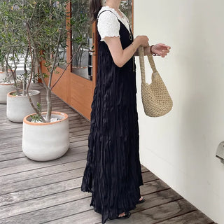 Wrinkle Camisole Long Dress