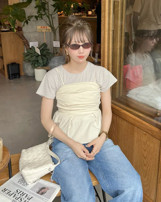 Drape bustier blouse